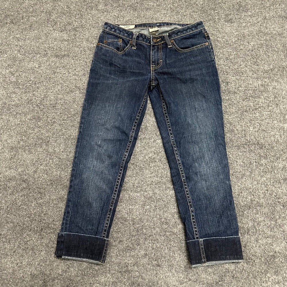 Banana Republic Jeans Womens Size 4 Dark Blue Classic Skinny Stretch Cuffed Pant